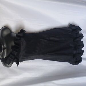 WGG One Shoulder Ruffled Party Dress, Taffeta,  black, NWT